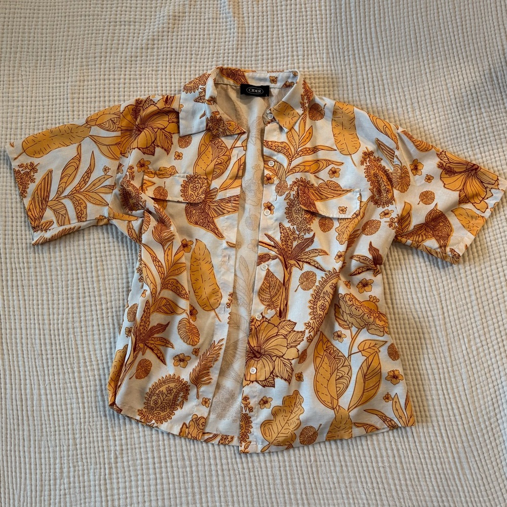 Cider Orange and White Patterned Shirt
